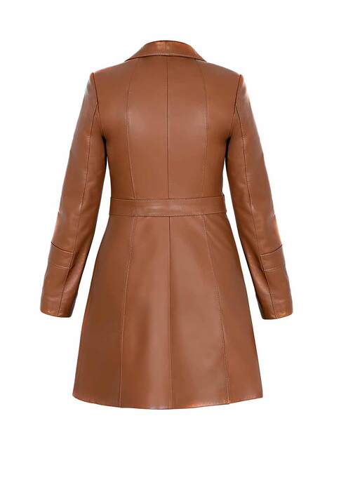 کاپشن چرم زنانه کروکو