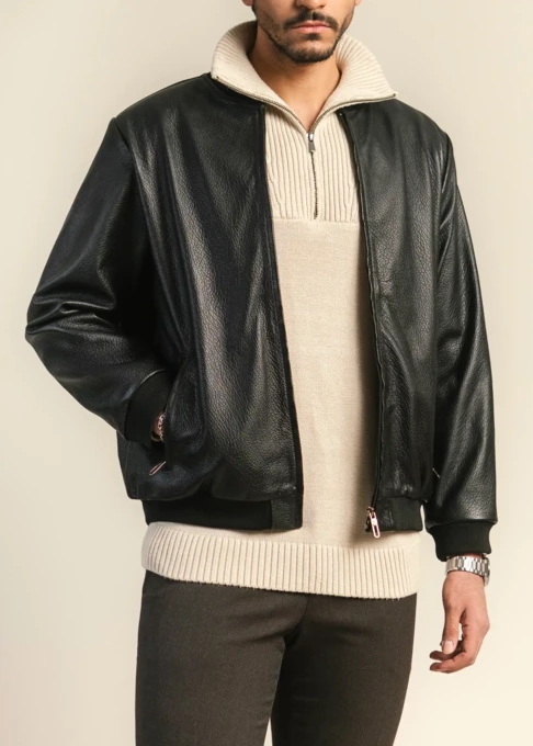 کاپشن چرم مردانه کروکو