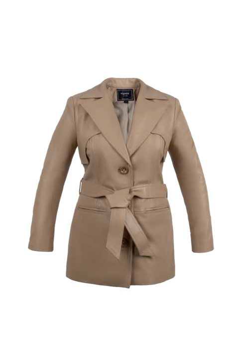 کاپشن چرم زنانه کروکو